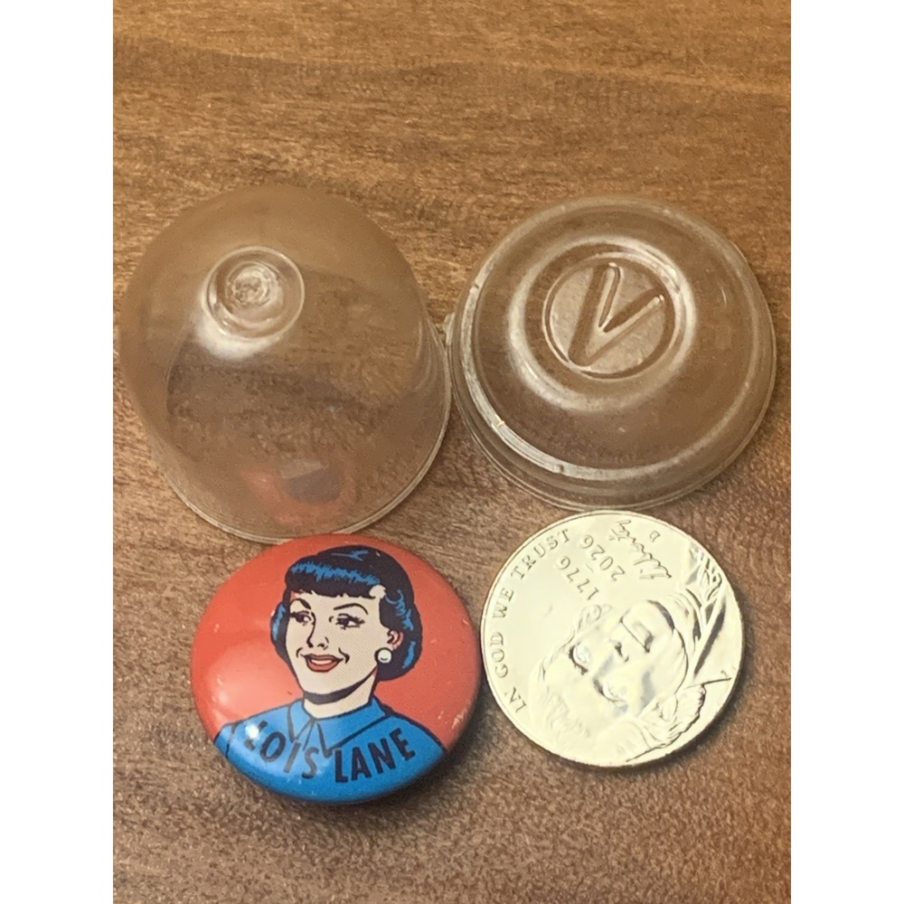 Vintage 1960s Superman Pin Lois Lane Superhero DC Comic Buttons Pin NOS